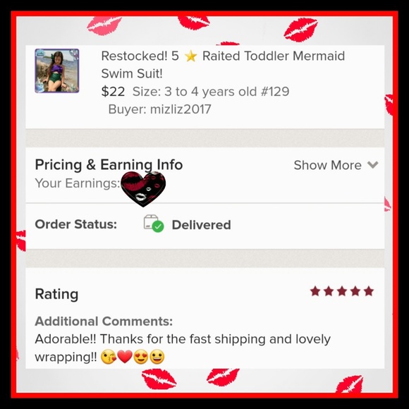 5⭐ Favorite! Toddler two-piece Mermaid Swimsuit! - Picture 6 of 7